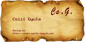 Csizi Gyula névjegykártya